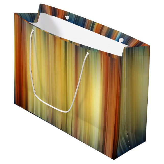 Abstract Stripes Spectrum Background Blue Gold     Large Gift Bag (Front Angled)