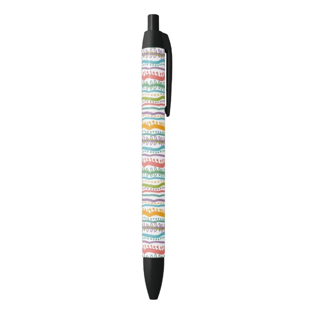 Abstract Stripes Vertical Pattern Black Ink Pen (Bottom (Vertical))