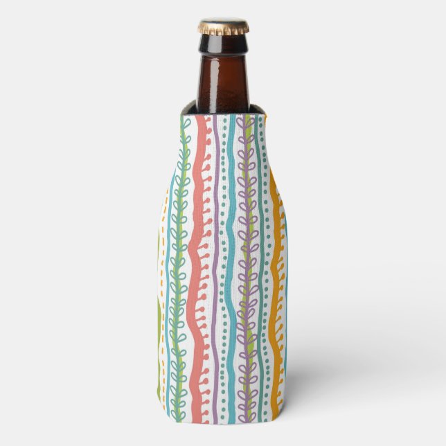 Abstract Stripes Vertical Pattern Bottle Cooler (Bottle Front)