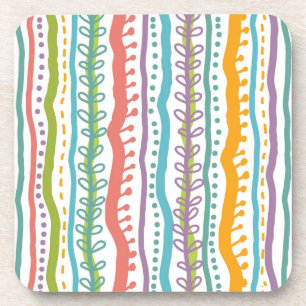 Abstract Stripes Vertical Pattern Coaster