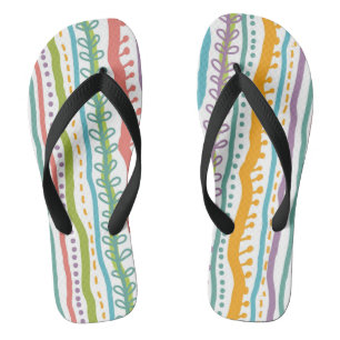 Abstract Stripes Vertical Pattern Thongs