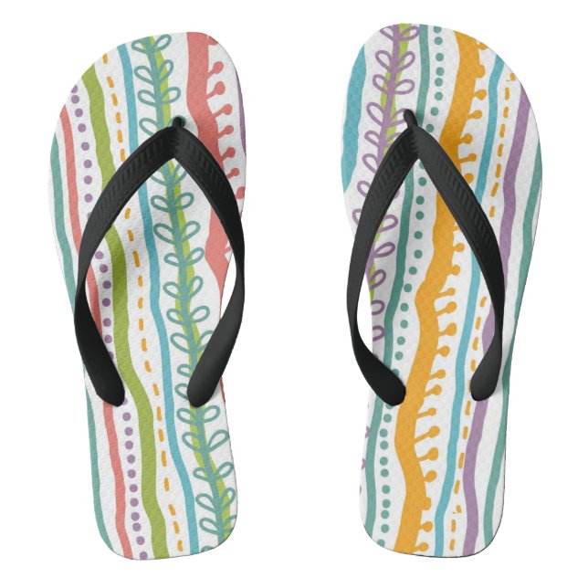 Abstract Stripes Vertical Pattern Thongs (Footbed)