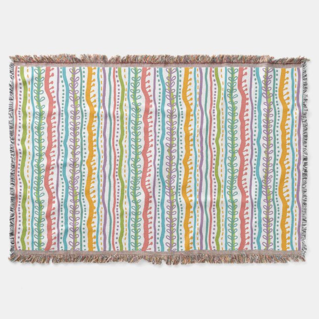 Abstract Stripes Vertical Pattern Throw Blanket (Front)