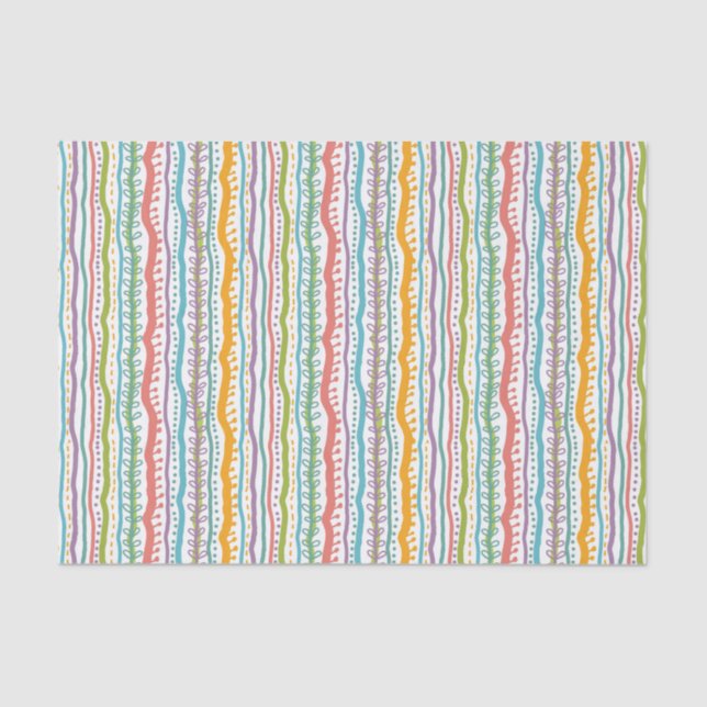 Abstract Stripes Vertical Pattern Tissue Paper (Front)