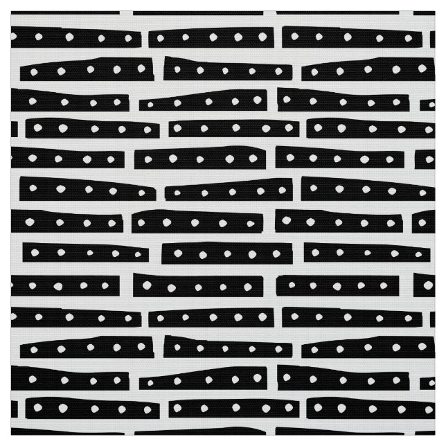 Abstract Strips 101119 Pattern - Black on White Fabric (Swatch)