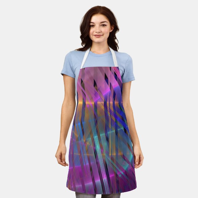 Abstract strips geometric decoration apron (Worn)