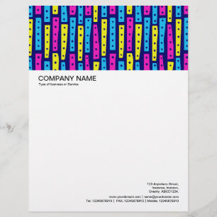 Abstract Strips Vertical - Colours 02 on Dark Blue Custom Letterhead