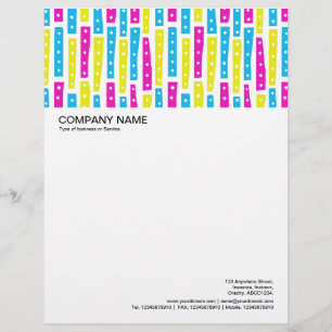 Abstract Strips Vertical - Colours 02 on White Custom Letterhead