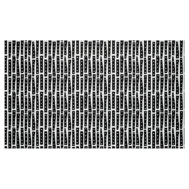 Abstract Strips Vertical Pattern - Black on White Fabric (Fat Quarter)