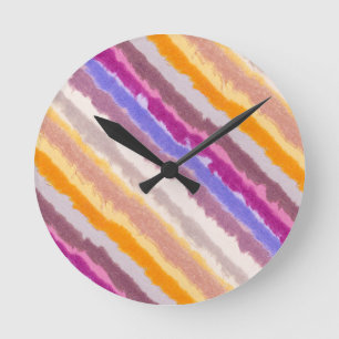 Abstract Studio Stripes Round Clock