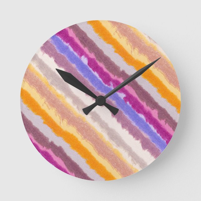 Abstract Studio Stripes Round Clock (Front)