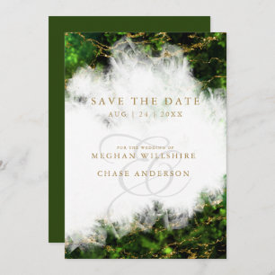 Abstract Stunning Emerald Crystal Agate  Invitation