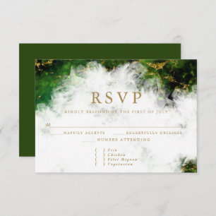 Abstract Stunning Emerald Crystal Agate RSVP Card