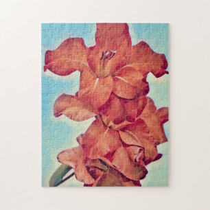 Abstract Style Red Flowers Art Puzzle