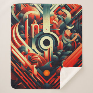 Abstract Stylised Shapes Sherpa Blanket