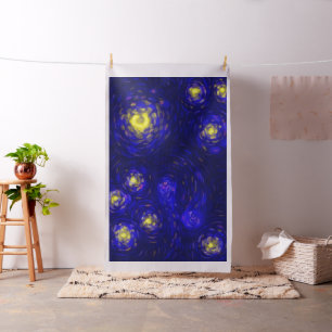 Abstract stylised starry night fabric