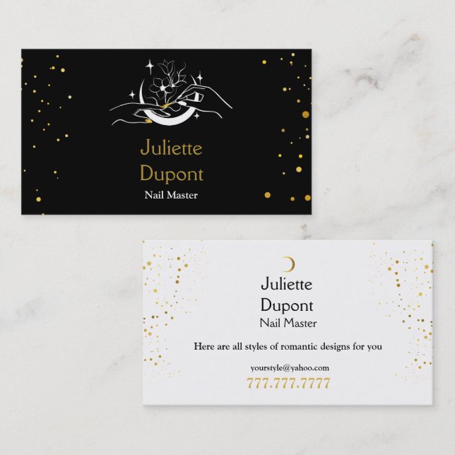 Abstract stylish pattern manicurist profession bus business card (Front/Back)