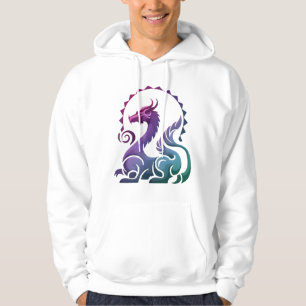 Abstract Stylish Purple Dragon Gradient Logo Hoodie