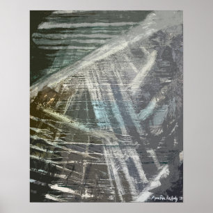Abstract Subterranean Textural Painting Poster