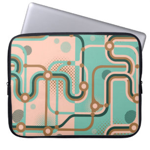 Abstract subway map, dual patterns. laptop sleeve