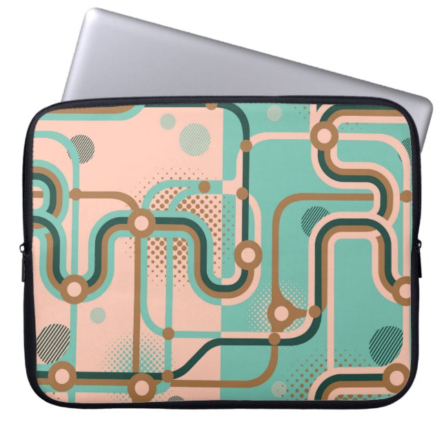 Abstract subway map, dual patterns. laptop sleeve (Front)
