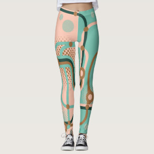 Abstract subway map, dual patterns. leggings