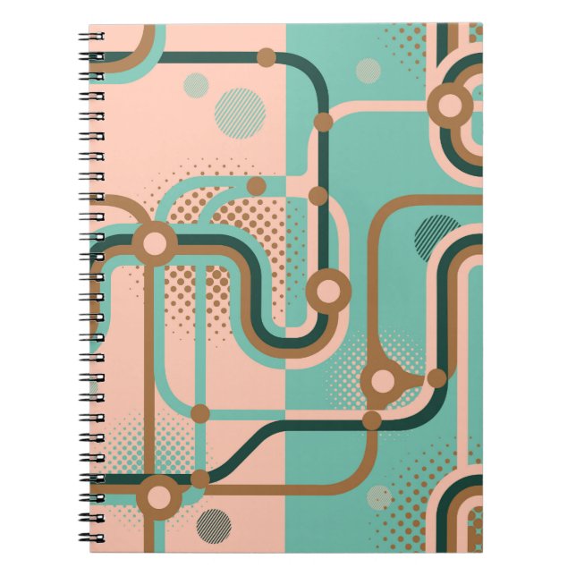 Abstract subway map, dual patterns. notebook (Front)