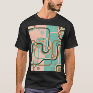 Abstract subway map, dual patterns. T-Shirt