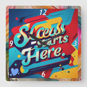 "Abstract Success Visualisation" Square Wall Clock