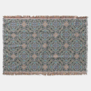 Abstract Succulent Garden Rosette Trellis Pattern Throw Blanket