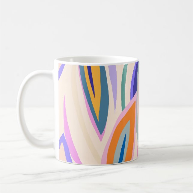 Abstract summer artistic illustration pattern. Cre Coffee Mug (Left)