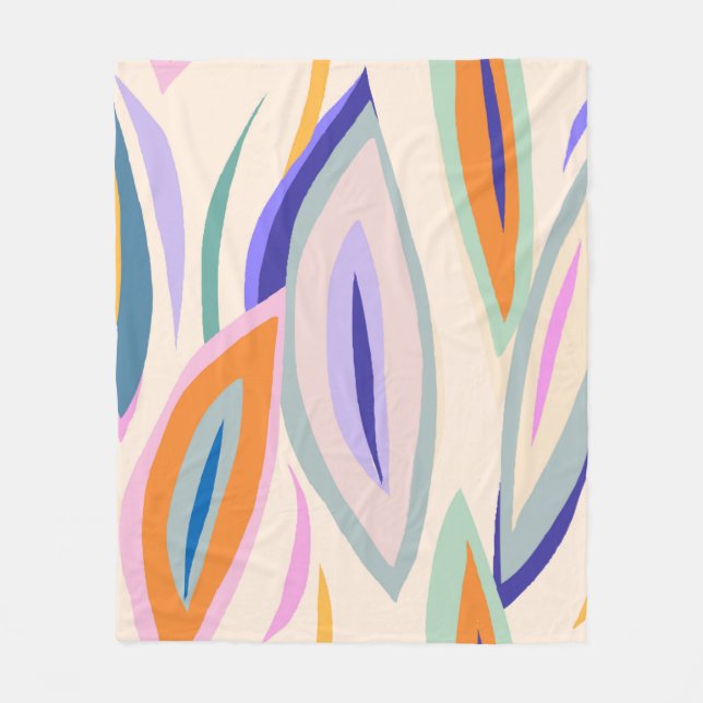 Abstract summer artistic illustration pattern. Cre Fleece Blanket (Front)