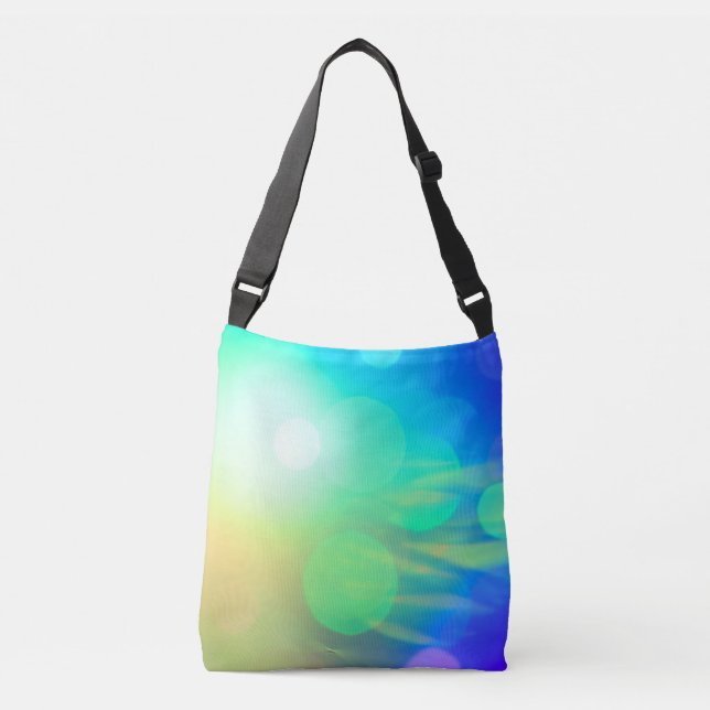 Abstract Summer Blue Green Sky with Sun Sunshine Crossbody Bag (Front)