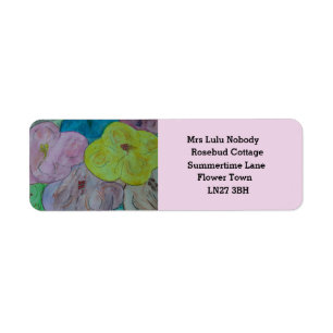 Abstract Summer Floral Address Label Return Address Label