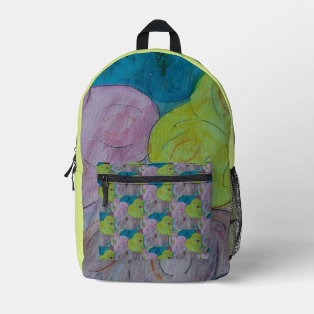 Abstract Summer Floral Printed Backpack (Front)