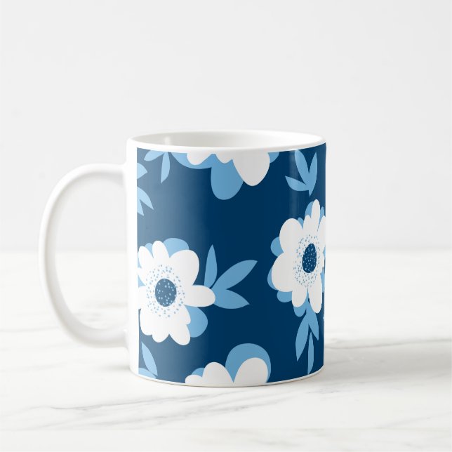 Abstract summer floral seamless pattern coffee mug (Left)