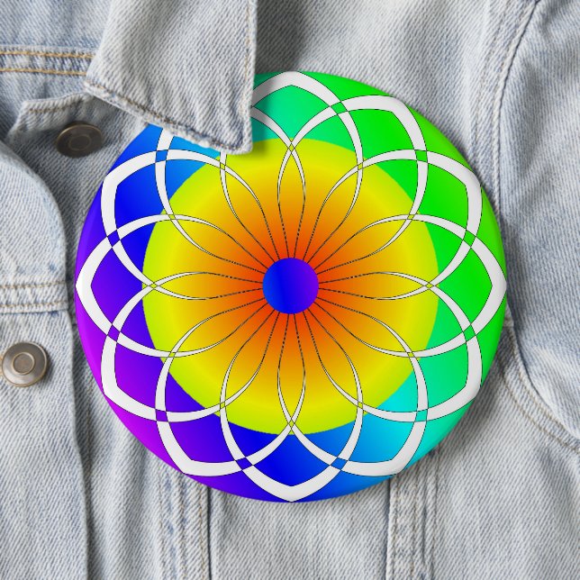 Abstract Summer Flower 6 Cm Round Badge (In Situ)