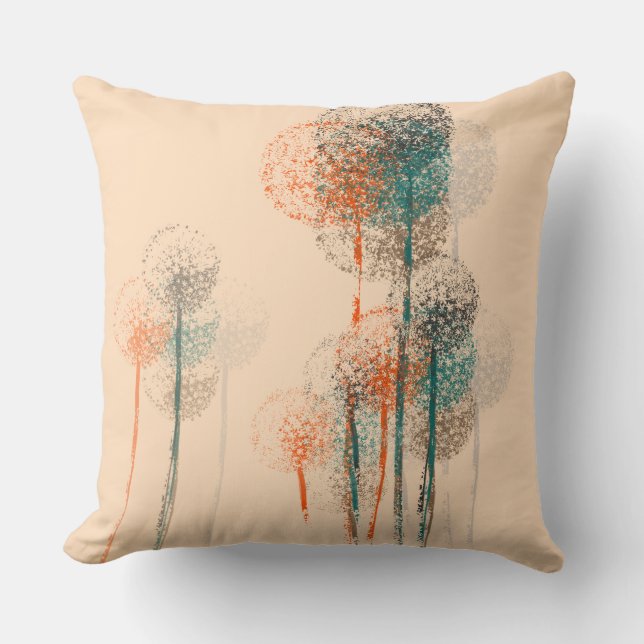 Abstract Summer Flower Trees #2 Cushion (Front)