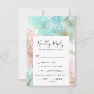 Abstract Summer Menu Choice RSVP Card