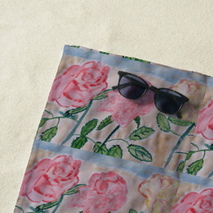 Abstract Summer Roses Beach Towel