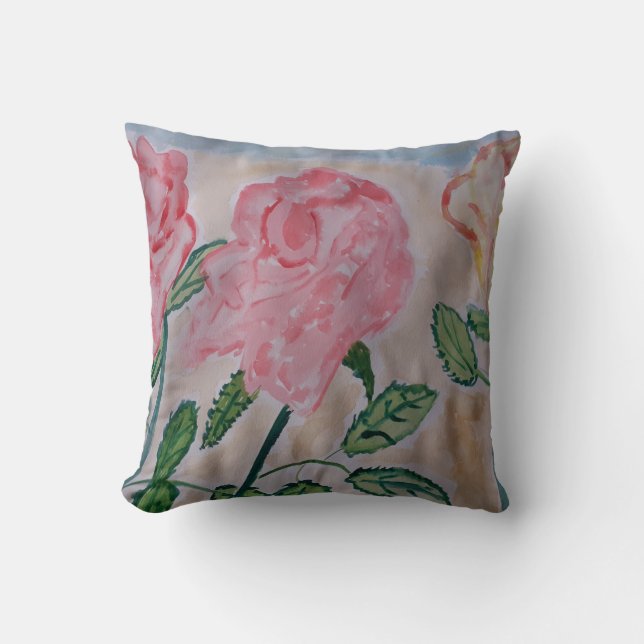 Abstract Summer Roses Cushion (Front)