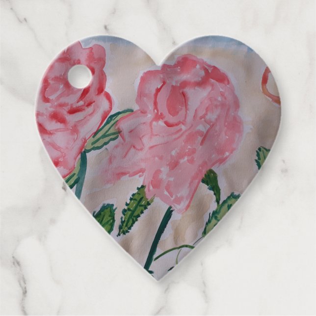 Abstract Summer Roses Favour Tags (Front)