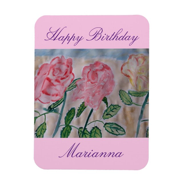 Abstract Summer Roses Flexible Magnet (Vertical)