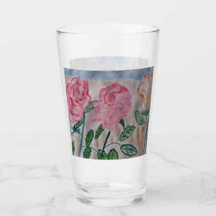 Abstract Summer Roses Glass