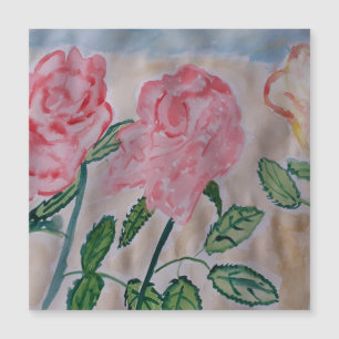 Abstract Summer Roses Magnetic Card