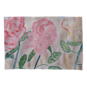 Abstract Summer Roses Pillowcase