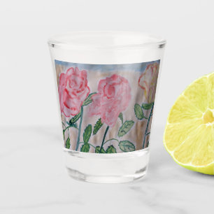 Abstract Summer Roses Shot Glass
