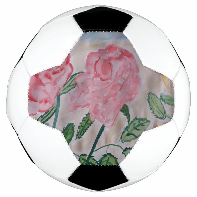 Abstract Summer Roses Soccer Ball (Front)