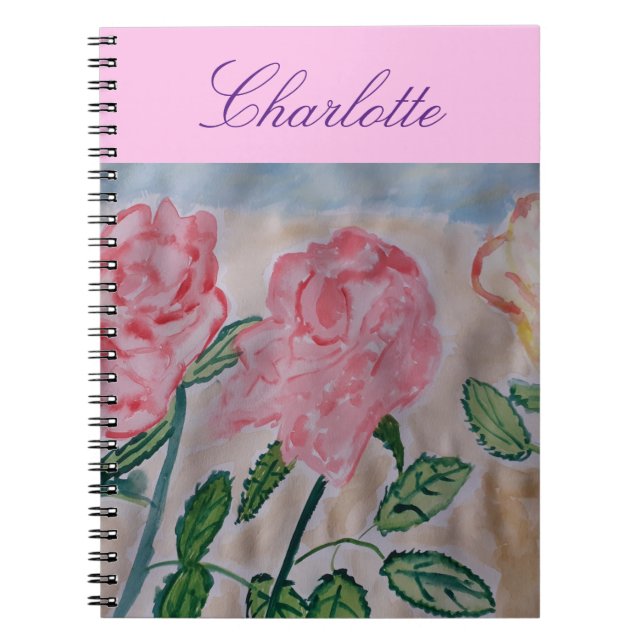 Abstract Summer Roses Spiral Notebook (Front)