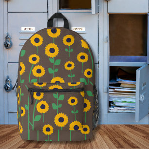 Abstract Summer Sunflower  Printed Backpack